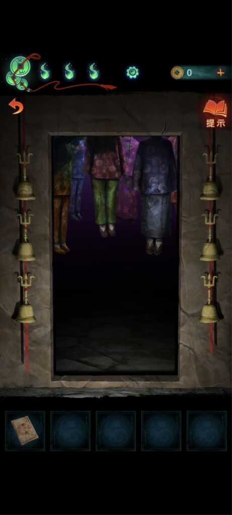 紙嫁衣7《卿不負》攻略-第三章-聽妄，地藏王菩薩廟地下室石門打開看到很多雙腳